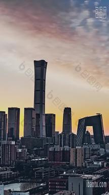北京国贸中国尊中信大厦日出延时
